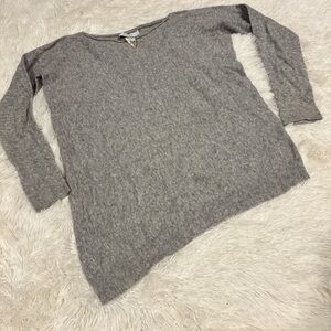 Kaos Made In Italy Gray Thin Knit High Low Sweater cashmere wool blend